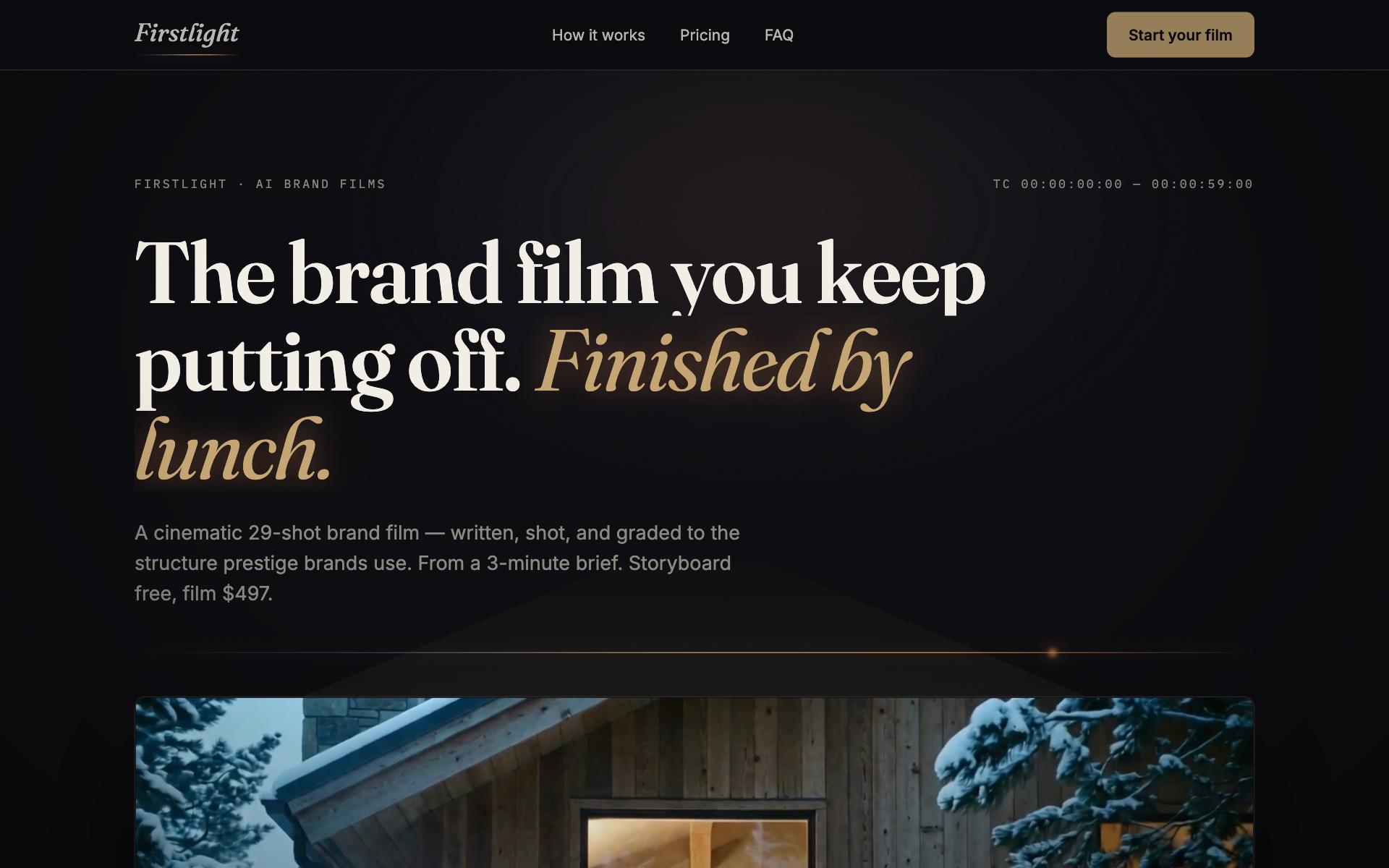 Screenshot of the Firstlight website